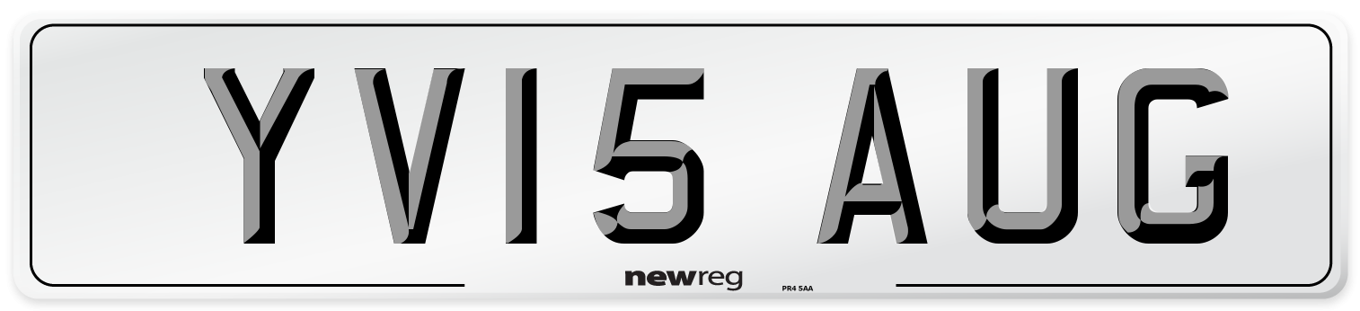 YV15 AUG Number Plate from New Reg